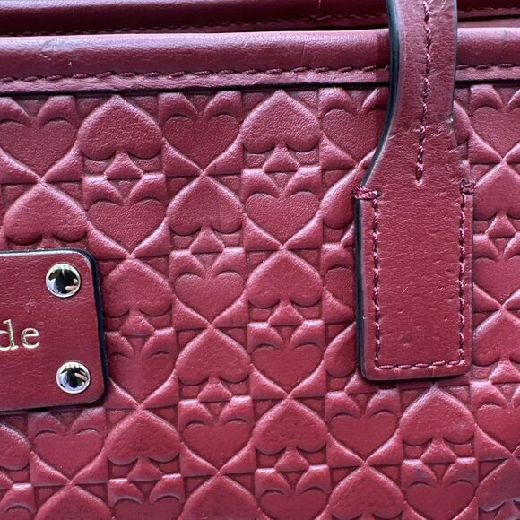 Kate Spade Margareta Penn Place XL Tote Leather Bag Train Car Red Good Condition - Picture 7 of 13